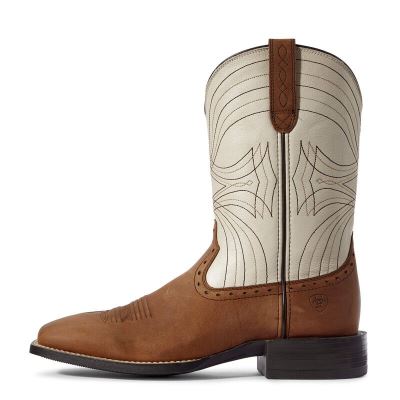 Ariat Western: Sport Wide Square Toe Botas Western Hombre - Marrones / Blancas (OJNDG5760)